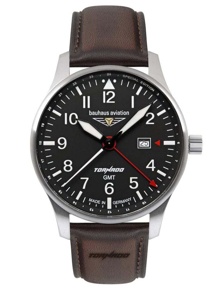 Bauhaus Мужские наручные часы Aviation GMT Tornado, коричнево-черные
Bauhaus Мужские наручные часы Aviation GMT Tornado, коричнево-черные