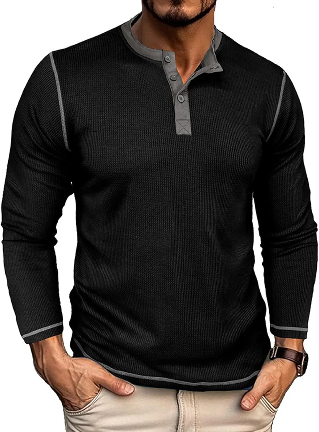Мужская футболка с длинным рукавом RTRDE, Waffle Knit Henley, размеры M-3XL
Мужская футболка с длинным рукавом RTRDE, Waffle Knit Henley, размеры M-3XL