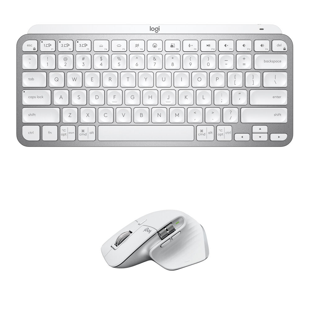 Комплект из беспроводной клавиатуры Logitech MX Keys Mini и мыши MX Master 3S (бледно-серый)