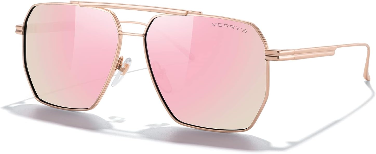 Большие поляризованные квадратные солнцезащитные очки MERRY для женщин и мужчин, винтажные ретро-очки, защита от УФ-излучения UV400, классические большие металлические солнцезащитные очки MERRY'S, Rose Gold Frame/Pink Mirror Lens
Большие поляризованные квадратные солнцезащитные очки MERRY для женщин и мужчин, винтажные ретро-очки, защита от УФ-излучения UV400, классические большие металлические солнцезащитные очки MERRY'S, Rose Gold Frame/Pink Mirror Lens