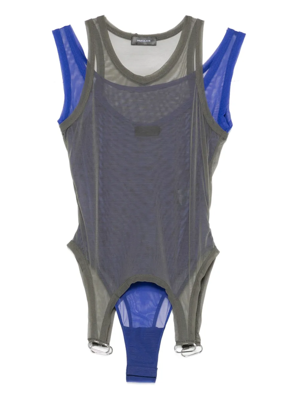 Сетчатый многослойный боди Mugler, зеленый
Сетчатый многослойный боди Mugler, зеленый