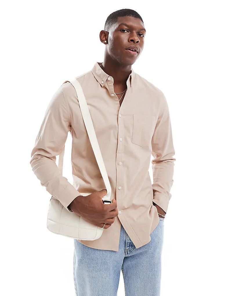 Рубашка оксфорд стретч тонкая в камне ASOS DESIGN
Рубашка оксфорд стретч тонкая в камне ASOS DESIGN