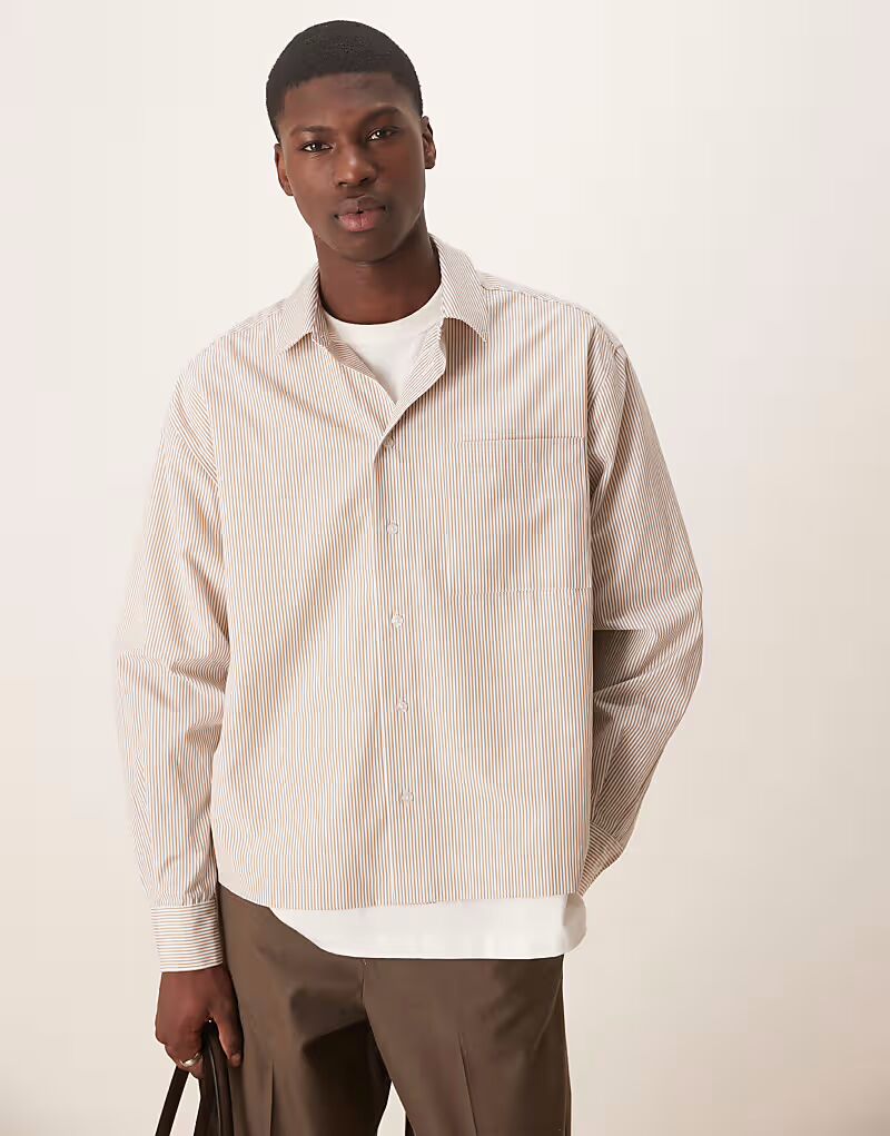 Рубашка свободного кроя ASOS DESIGN в бежевую полоску
Рубашка свободного кроя ASOS DESIGN в бежевую полоску