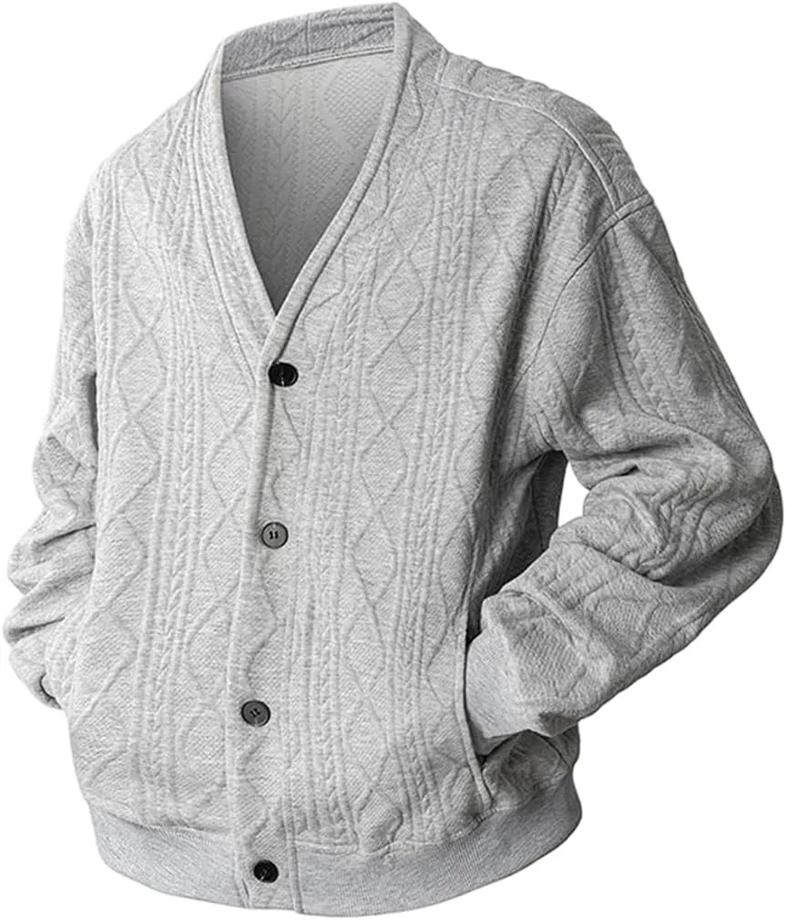 Мужской кардиган Plus Size с V-образным вырезом и ромбовидным узором, свободный, для зимнего повседневного образа
Мужской кардиган Plus Size с V-образным вырезом и ромбовидным узором, свободный, для зимнего повседневного образа