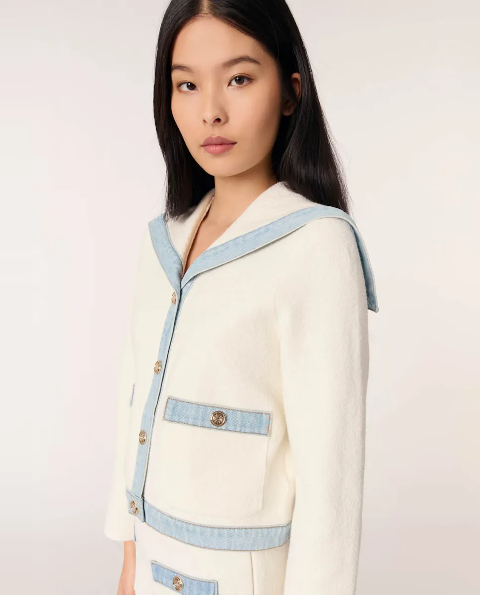 Женский кардиган с матросским воротником Maje, белый
Женский кардиган с матросским воротником Maje, белый