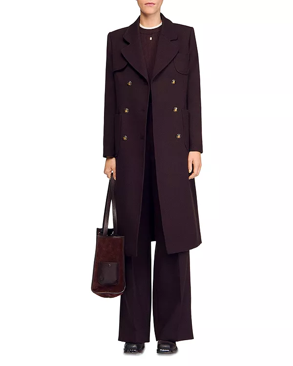 Длинное двубортное пальто Sandro, коричневый
Длинное двубортное пальто Sandro, коричневый