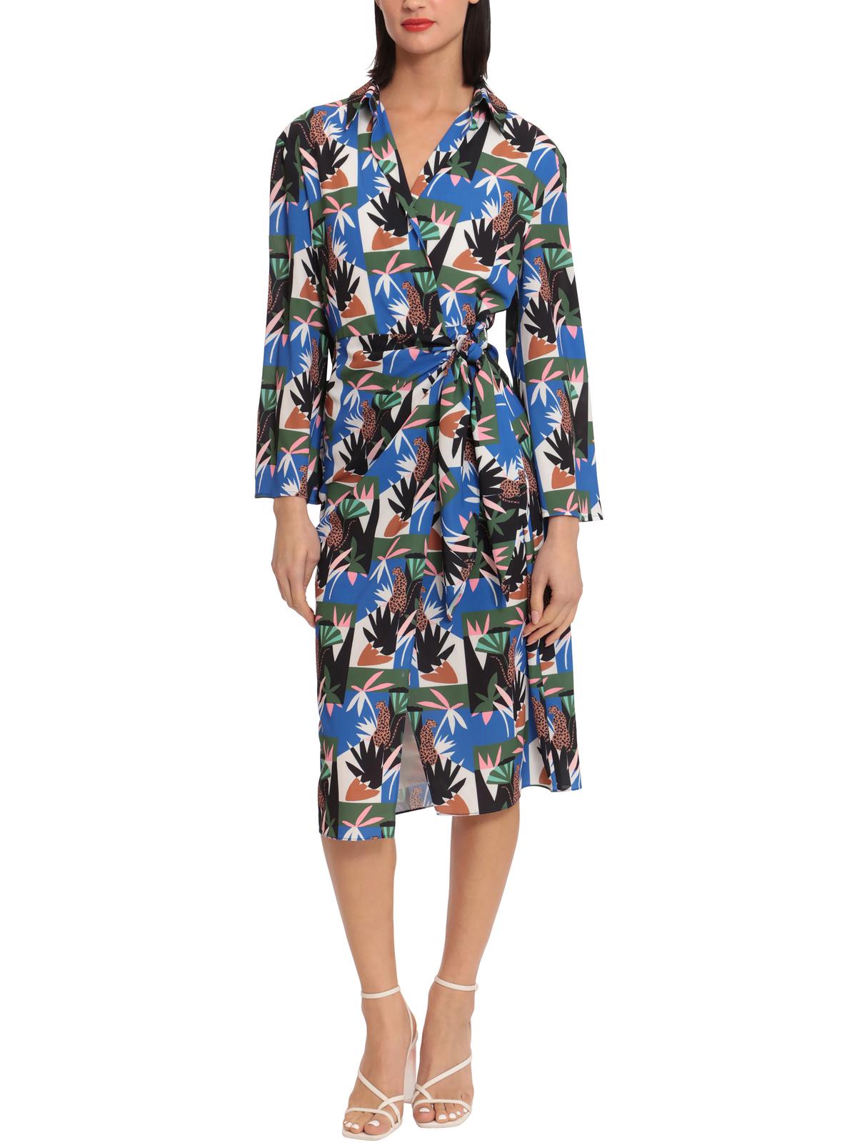 Женское платье-халат с принтом и воротником Donna Morgan, синий
Женское платье-халат с принтом и воротником Donna Morgan, синий