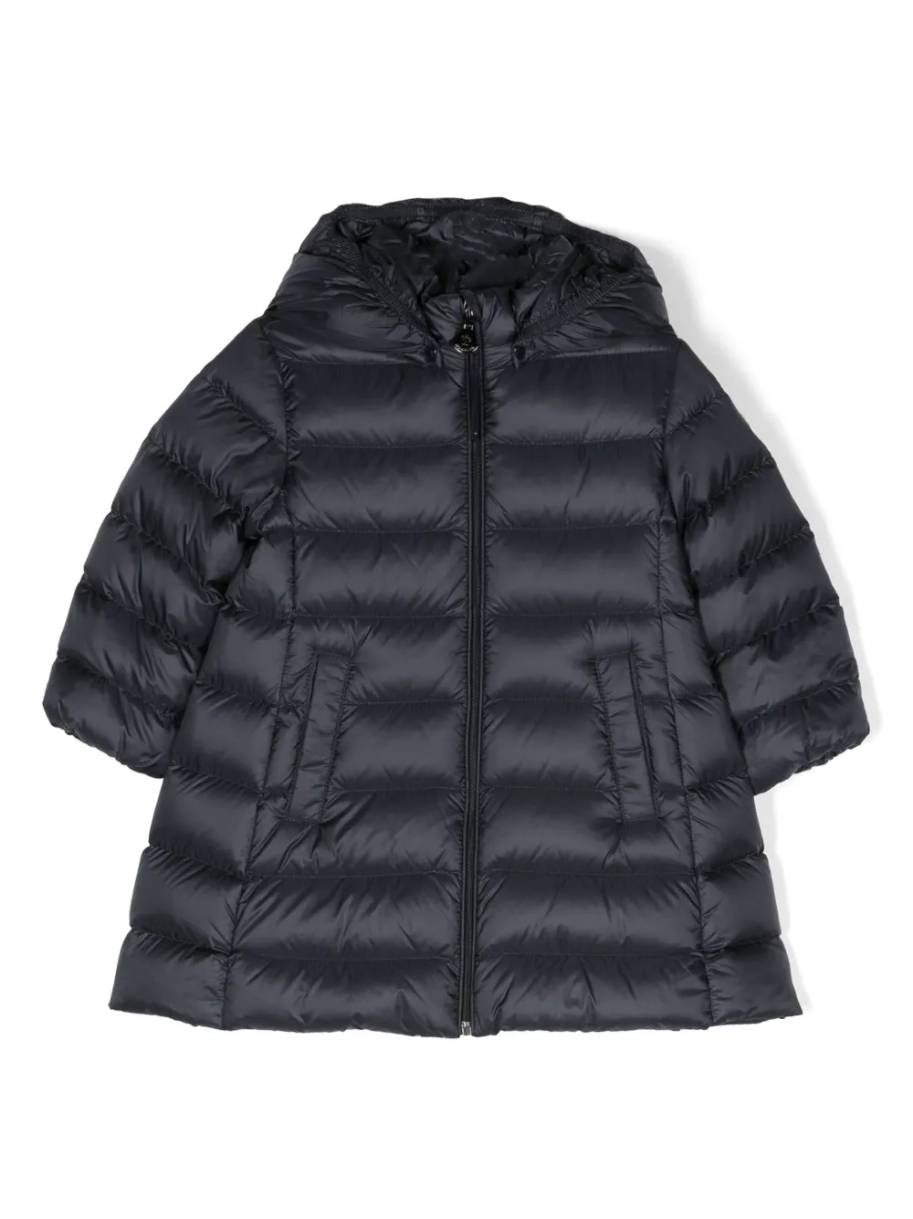 Пуховик с капюшоном Moncler Enfant, синий 
Пуховик с капюшоном Moncler Enfant, синий