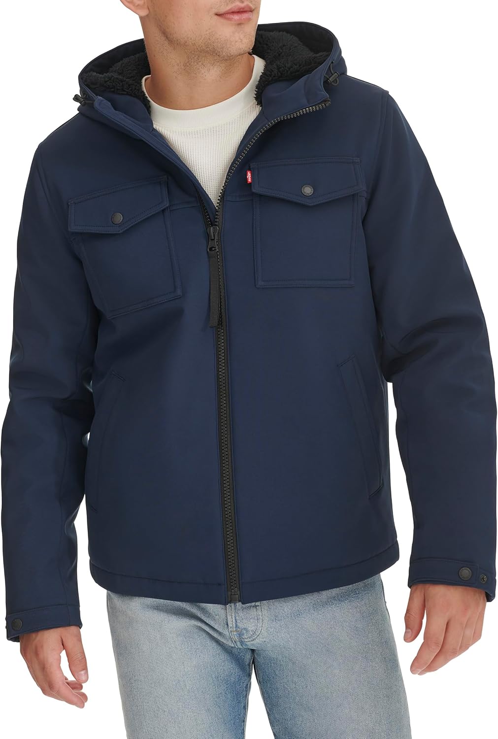 Мужская куртка Levi's Soft Shell с двумя карманами и капюшоном, Midnight Sherpa
Мужская куртка Levi's Soft Shell с двумя карманами и капюшоном, Midnight Sherpa