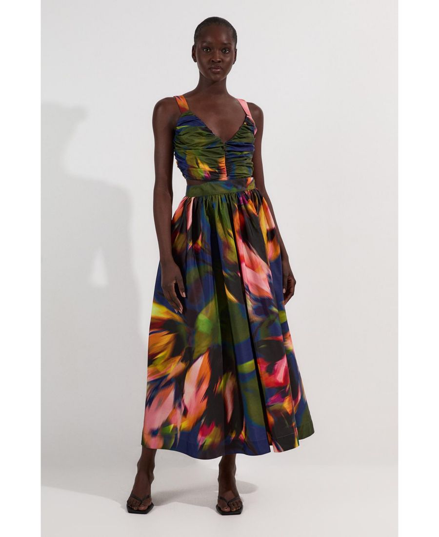 Женское длинное платье из тафты с размытым цветочным принтом Karen Millen, Multi
Женское длинное платье из тафты с размытым цветочным принтом Karen Millen, Multi