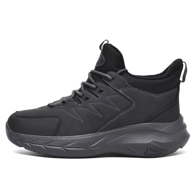 Yi Jiabao Нескользящие теплые кроссовки среднего размера, массивные, мужские, черно-серые 
Yi Jiabao Нескользящие теплые кроссовки среднего размера, массивные, мужские, черно-серые