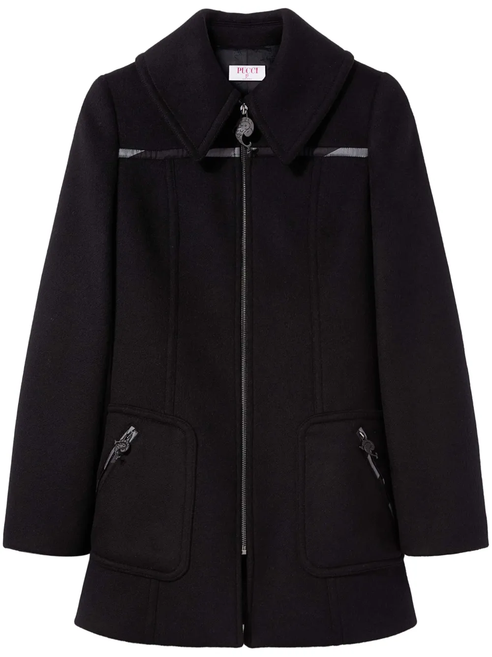 Шерстяное пальто на молнии с объемным воротником PUCCI, черный
Шерстяное пальто на молнии с объемным воротником PUCCI, черный