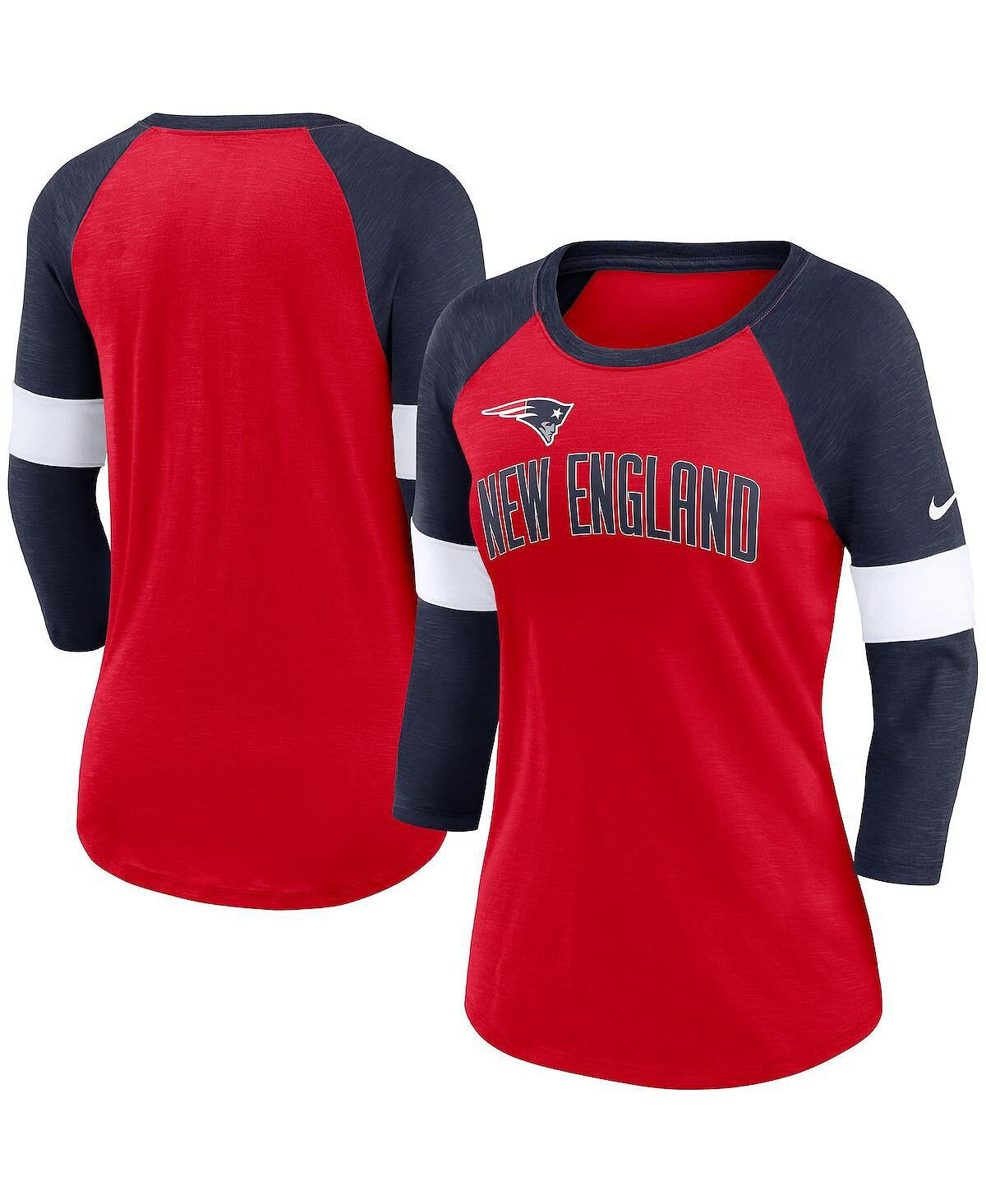 Женская футболка New England Patriots Heather Red/Heather Navy Football Pride реглан с рукавами 3/4 Nike
Женская футболка New England Patriots Heather Red/Heather Navy Football Pride реглан с рукавами 3/4 Nike