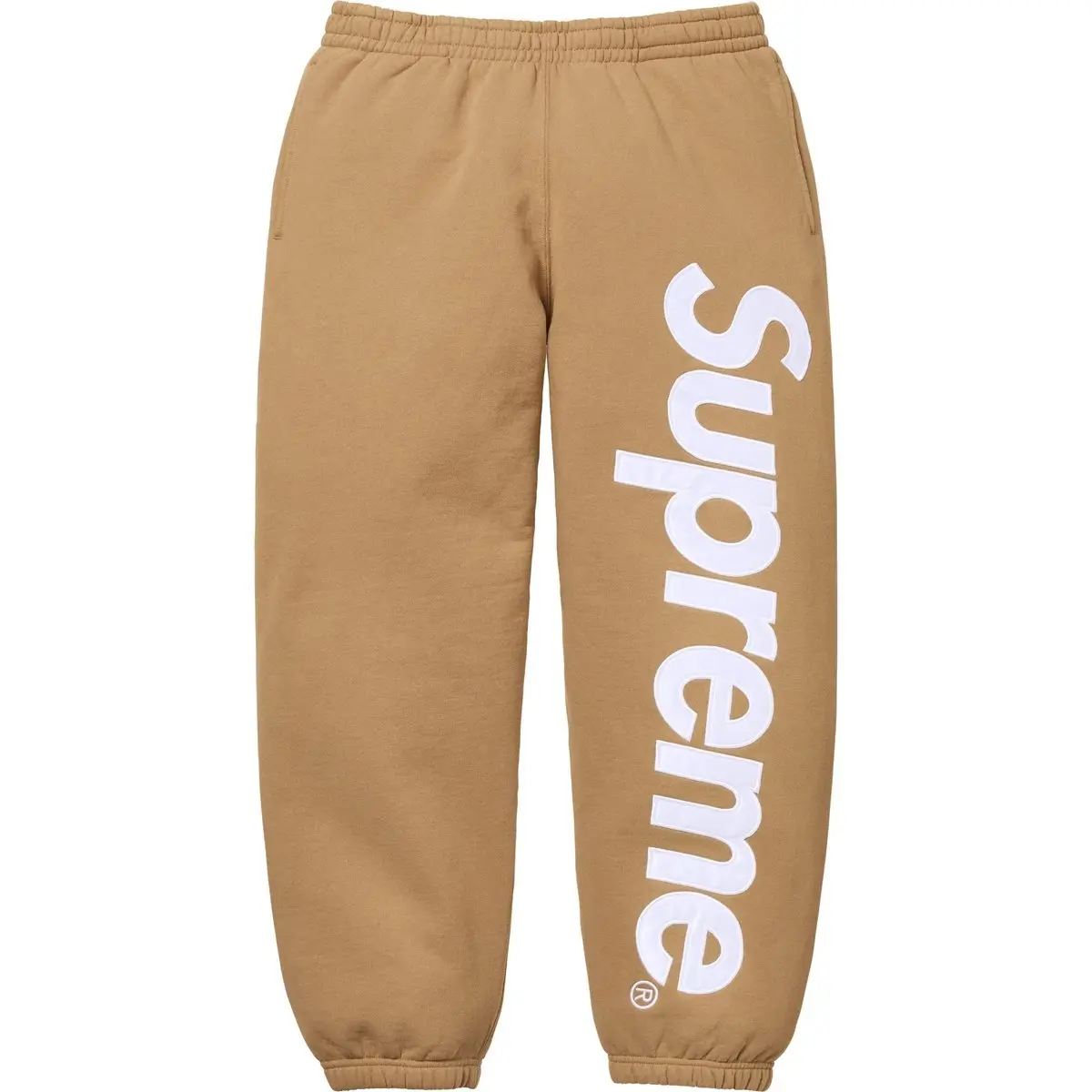 Сатиновые спортивные штаны с аппликацией FW24 Supreme, хаки
Сатиновые спортивные штаны с аппликацией FW24 Supreme, хаки