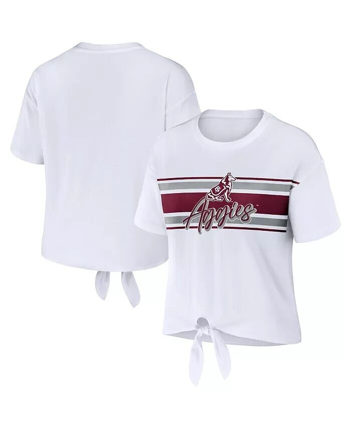 Женская белая укороченная футболка в полоску с узлом спереди Texas A&M Aggies Wear By Erin Andrews
Женская белая укороченная футболка в полоску с узлом спереди Texas A&M Aggies Wear By Erin Andrews