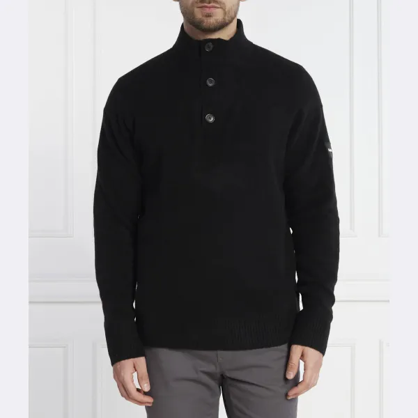 Свитер обычного кроя из смесовой лайкры с молнией на четверть и пуговицами с добавлением шерсти Calvin Klein, черный
Свитер обычного кроя из смесовой лайкры с молнией на четверть и пуговицами с добавлением шерсти Calvin Klein, черный