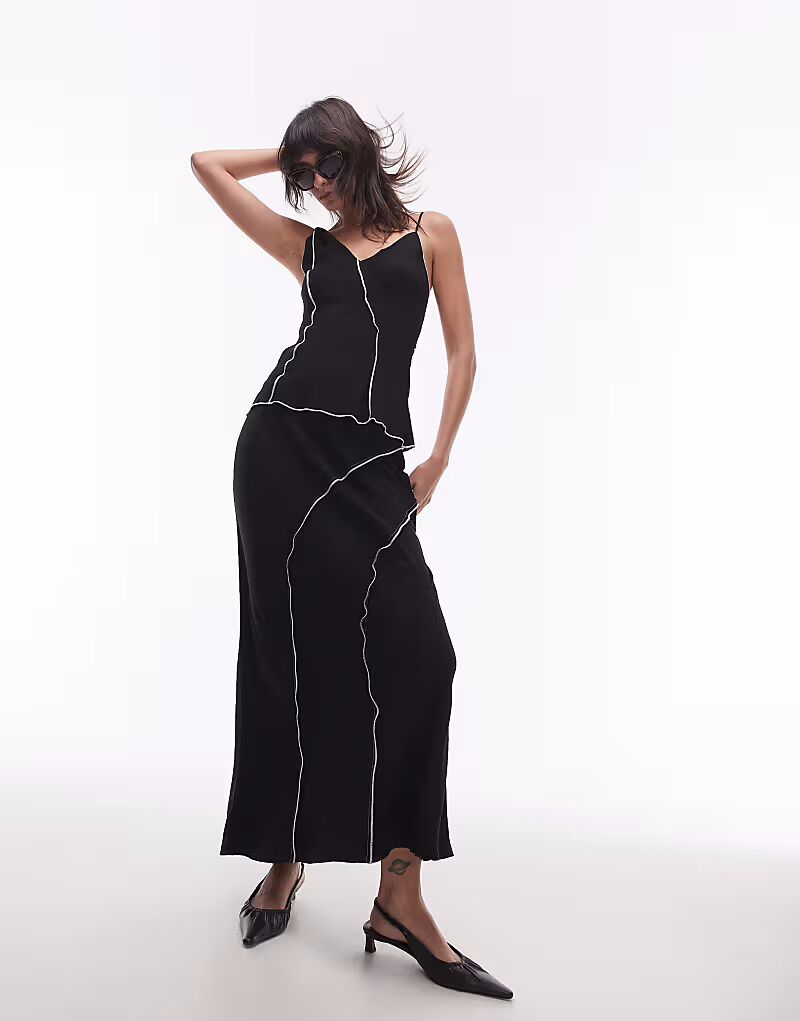 Юбка макси с необработанным краем, черная Topshop
Юбка макси с необработанным краем, черная Topshop