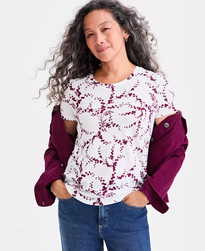 Женская футболка с круглым вырезом и короткими рукавами Style & Co, белый
Женская футболка с круглым вырезом и короткими рукавами Style & Co, белый