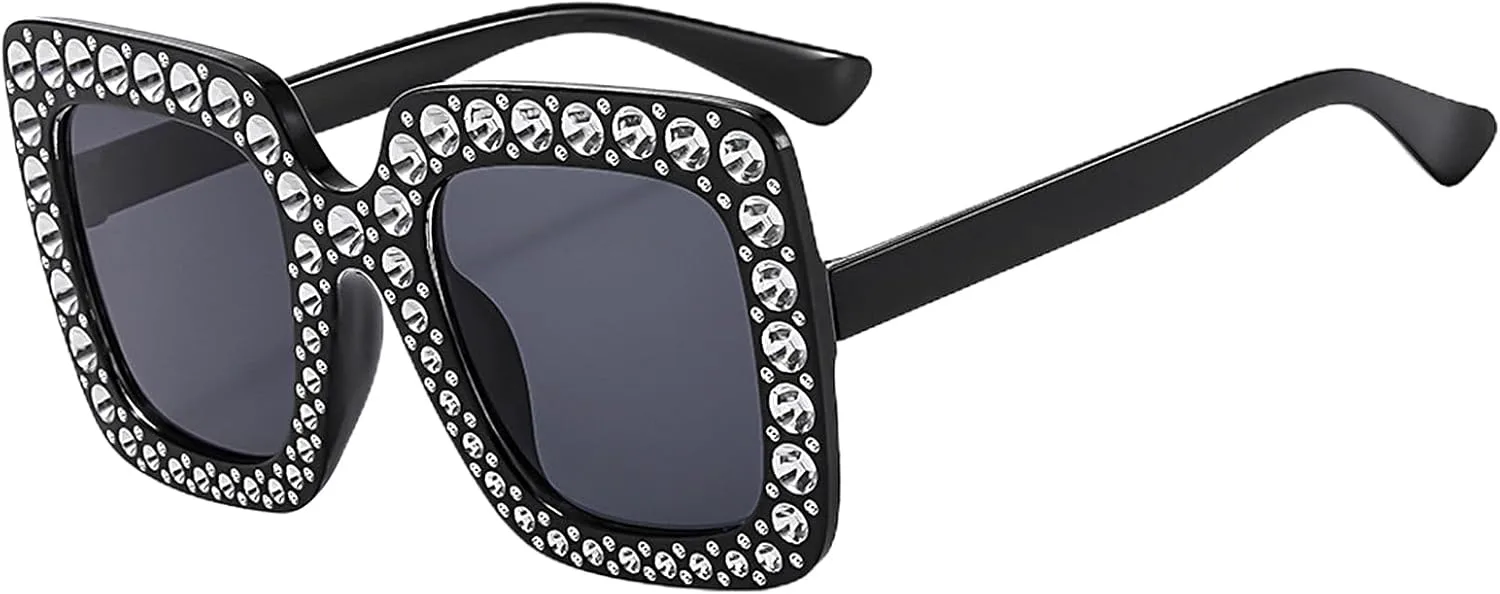 Солнцезащитные очки со стразами - Большие квадратные блестящие очки для женщин | Модная оправа с блестками и защитой от УФ-излучения для лета Generic, Black
Солнцезащитные очки со стразами - Большие квадратные блестящие очки для женщин | Модная оправа с блестками и защитой от УФ-излучения для лета Generic, Black