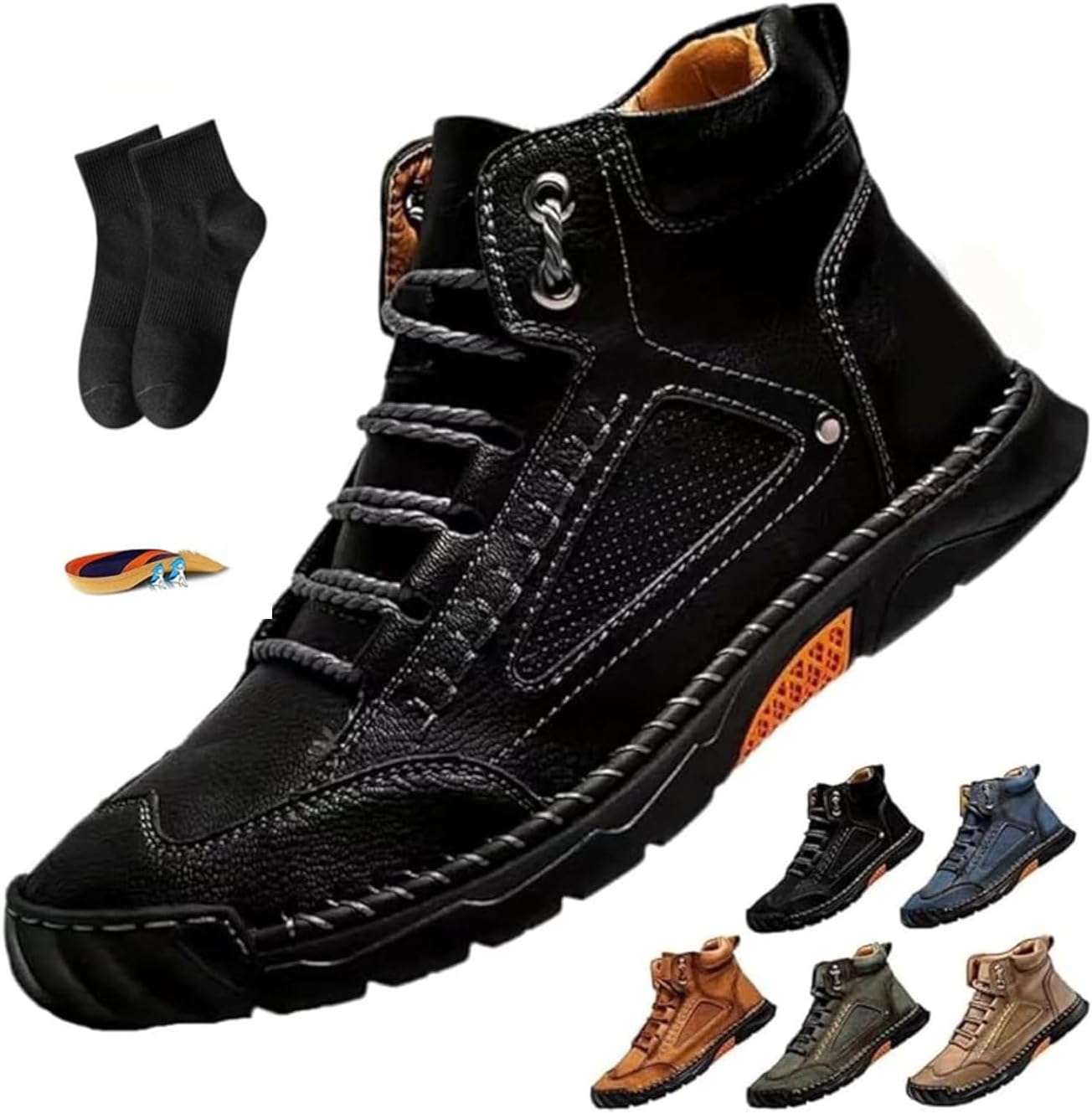 Мужские кожаные ботинки NoworFewer, ортопедическая обувь для мужчин, удобные мужские кожаные ботинки ручной работы - водонепроницаемые, с поддержкой свода стопы, с просторным носком, кожаная обувь для улицы, черный
Мужские кожаные ботинки NoworFewer, ортопедическая обувь для мужчин, удобные мужские кожаные ботинки ручной работы - водонепроницаемые, с поддержкой свода стопы, с просторным носком, кожаная обувь для улицы, черный