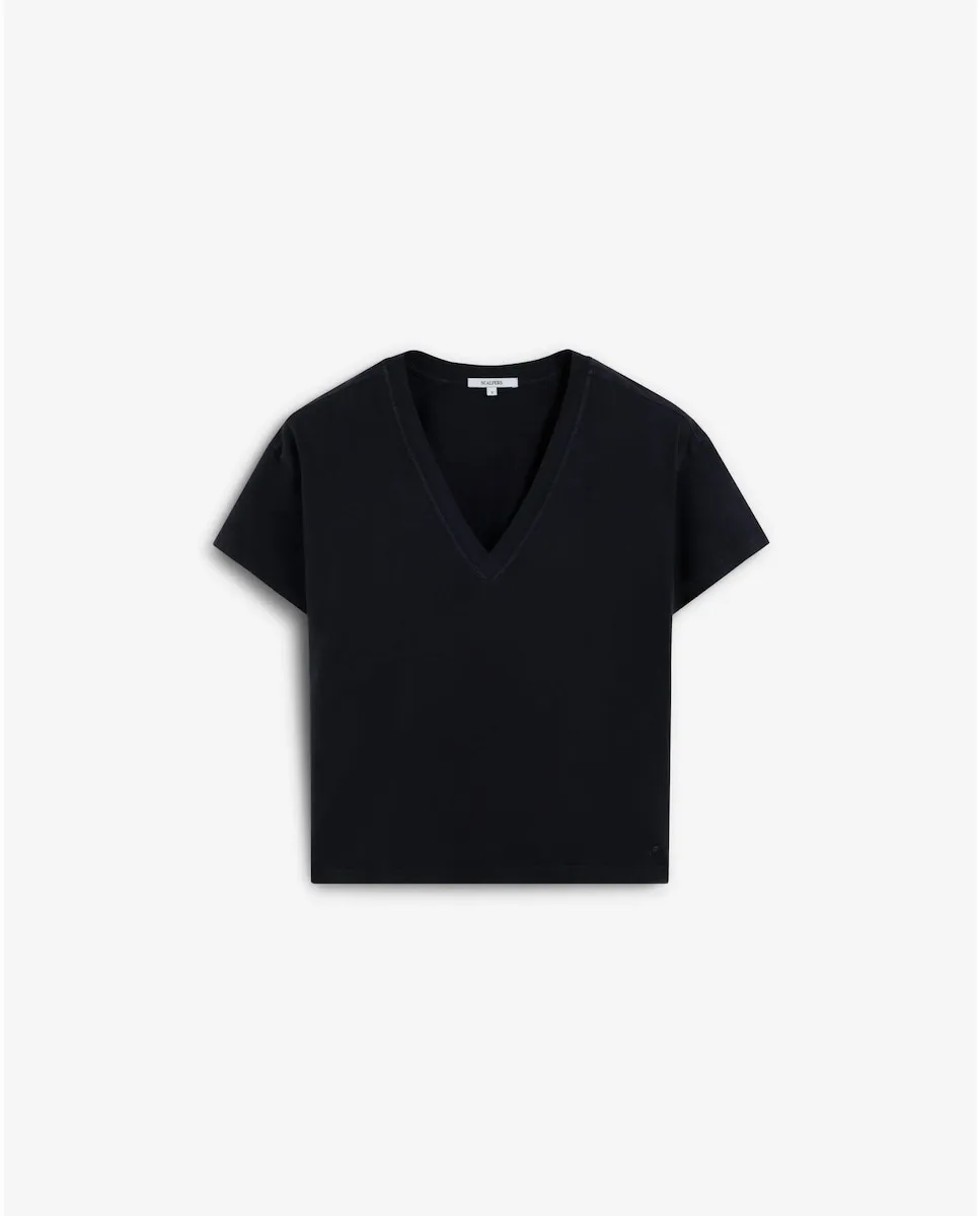 Женская хлопковая футболка с короткими рукавами Scalpers, темно-синий
Женская хлопковая футболка с короткими рукавами Scalpers, темно-синий