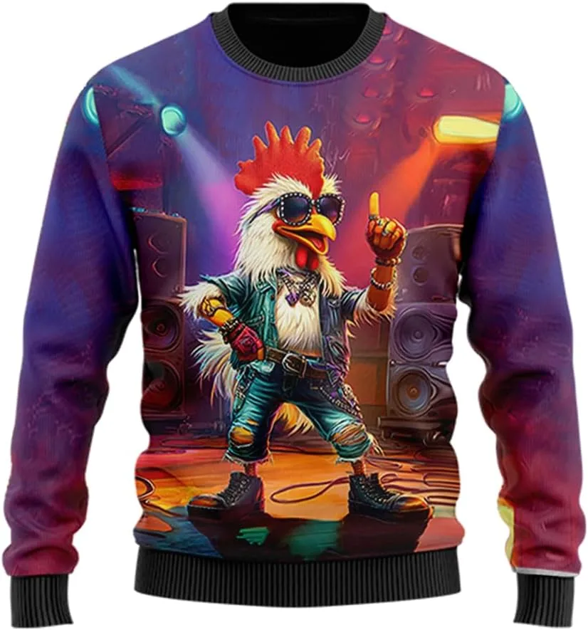 Свитер с курицей, Rooster Ugly Sweater для женщин и мужчин, Farm Crewneck Sweatshirt, праздничный PA74 HANZSPROUT
Свитер с курицей, Rooster Ugly Sweater для женщин и мужчин, Farm Crewneck Sweatshirt, праздничный PA74 HANZSPROUT