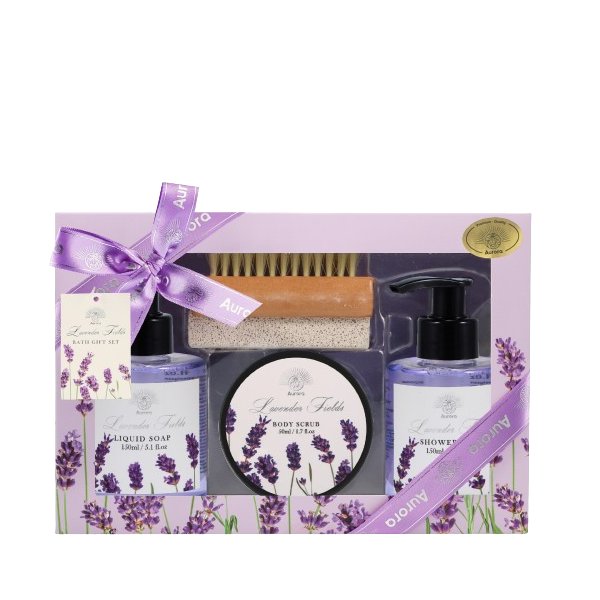 Подарочный набор для женщин Aurora с кисточкой из 4-х продуктов - Лаванда
Подарочный набор для женщин Aurora с кисточкой из 4-х продуктов - Лаванда