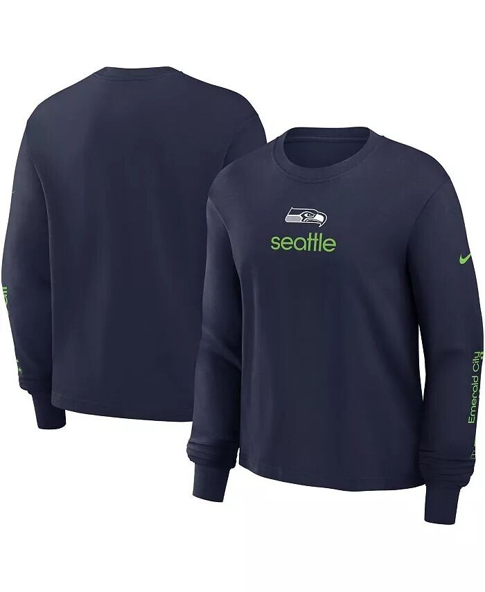 Женская темно-синяя футболка свободного кроя с длинными рукавами Seattle Seahawks Nike, синий
Женская темно-синяя футболка свободного кроя с длинными рукавами Seattle Seahawks Nike, синий