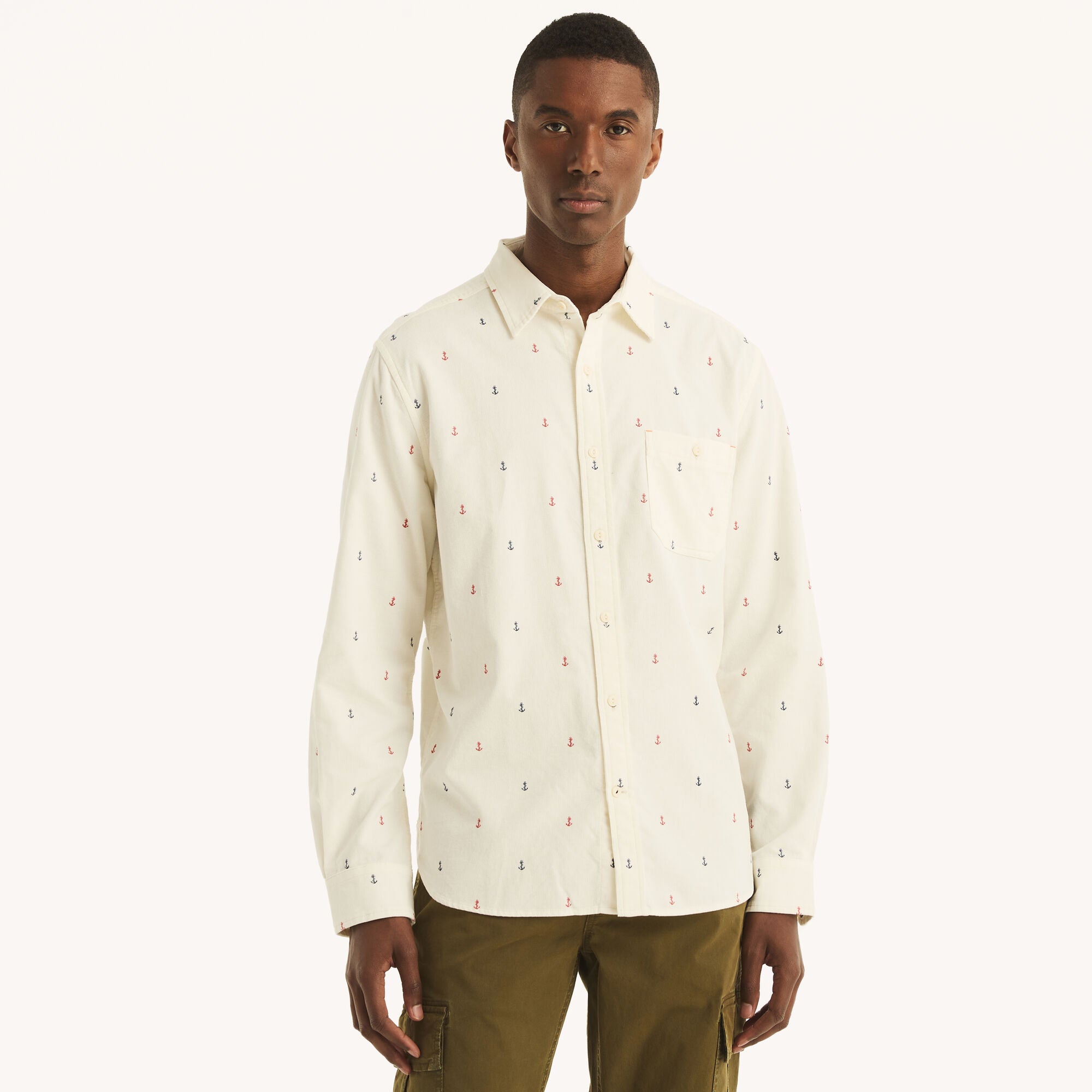 Мужская вельветовая рубашка с принтом Nautica, цвет marshmallow
Мужская вельветовая рубашка с принтом Nautica, цвет marshmallow