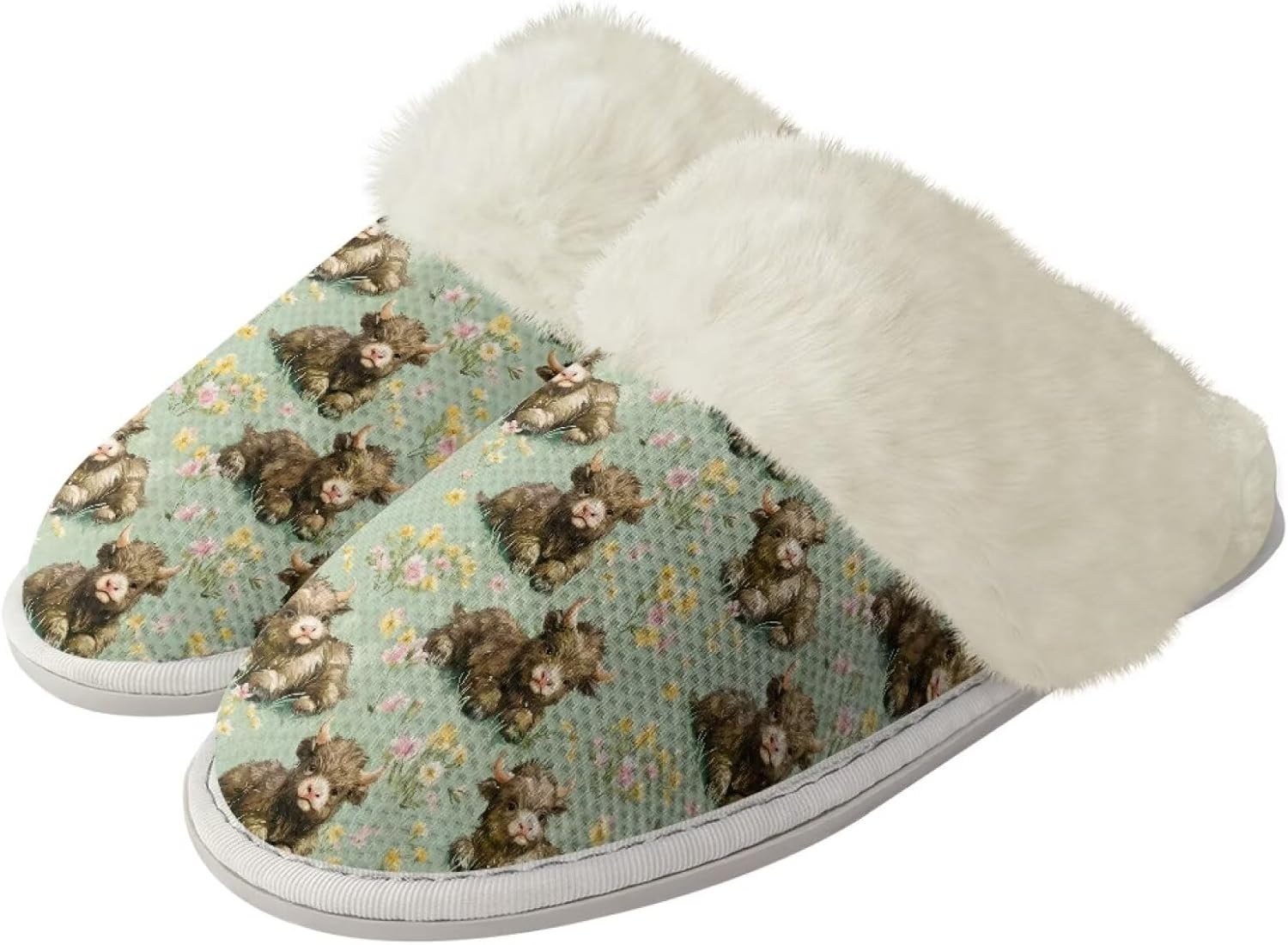 Домашние тапочки для мужчин и женщин, мягкие, теплые, пушистые, с закрытым носком и противоскользящей подошвой, унисекс, повседневные, для дома, спальни Watdotory, Highland Cow Floral
Домашние тапочки для мужчин и женщин, мягкие, теплые, пушистые, с закрытым носком и противоскользящей подошвой, унисекс, повседневные, для дома, спальни Watdotory, Highland Cow Floral
