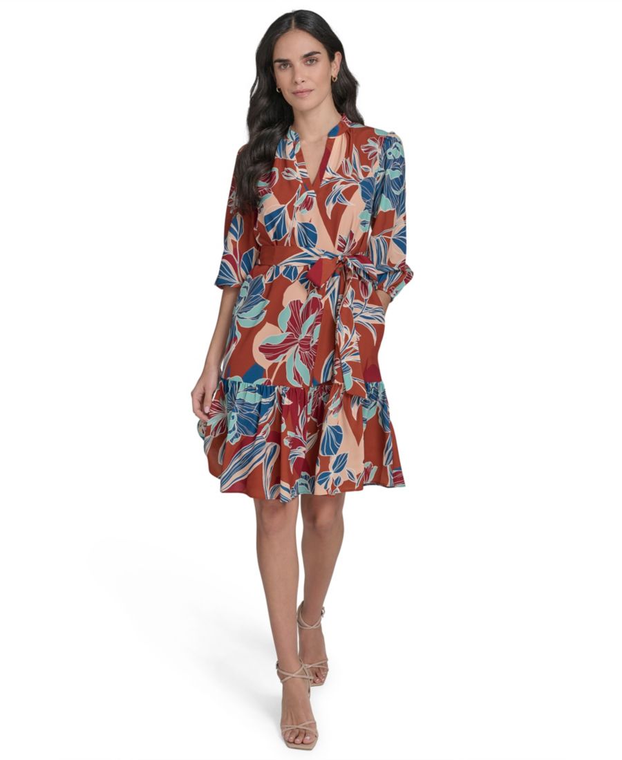 Женское платье А-силуэта с рукавами 3/4 Jessica Howard, Brown Multi
Женское платье А-силуэта с рукавами 3/4 Jessica Howard, Brown Multi