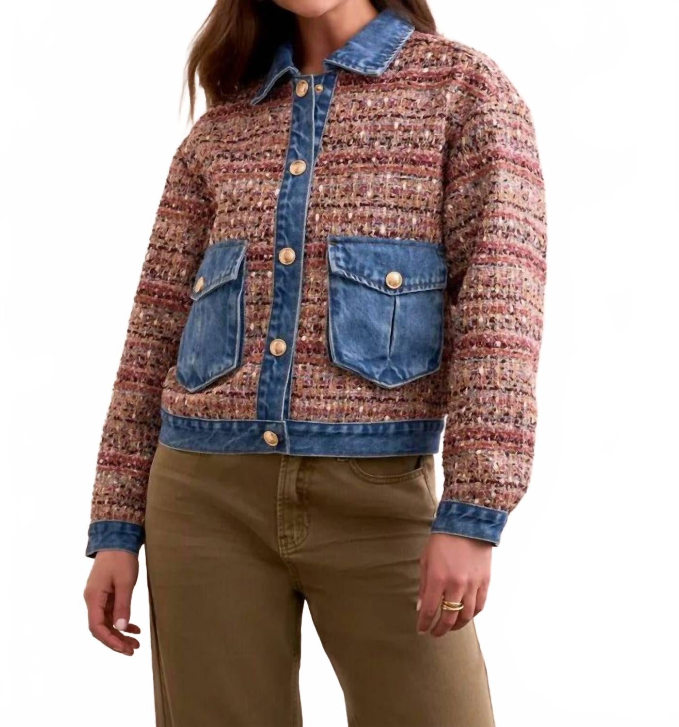 TRIBAL Куртка в клетку, выполненная в смешанной технике, с джинсовыми вставками, цвет сливово-винный
TRIBAL Куртка в клетку, выполненная в смешанной технике, с джинсовыми вставками, цвет сливово-винный