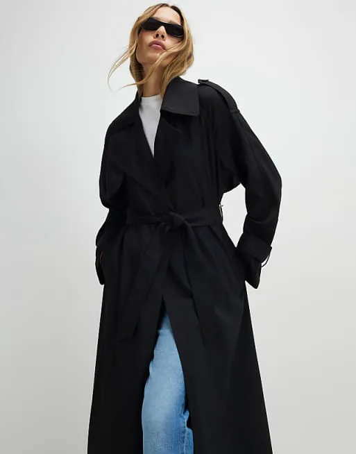 Черный удлиненный тренч River Island
Черный удлиненный тренч River Island