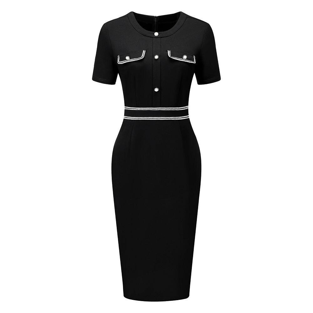 Женское платье-футляр с коротким рукавом контрастного цвета Элегантные платья-карандаш Hombety, черный
Женское платье-футляр с коротким рукавом контрастного цвета Элегантные платья-карандаш Hombety, черный