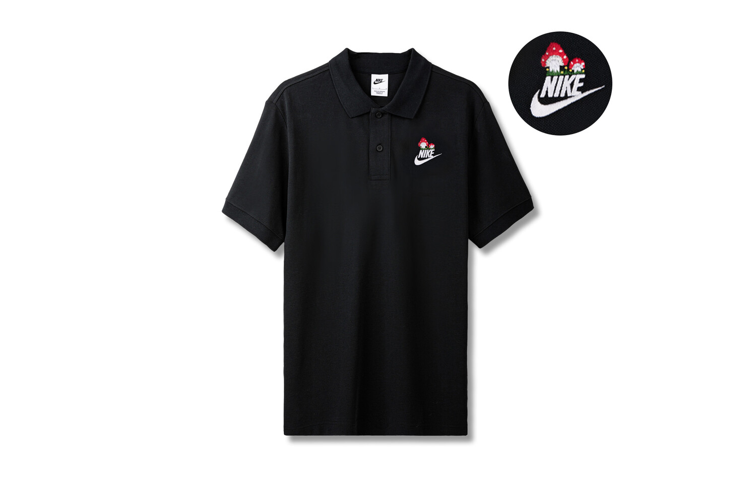 Рубашка поло унисекс черная Nike, черный 
Рубашка поло унисекс черная Nike, черный
