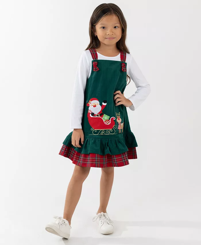 Детский комплект для девочек 2T-6X: топ с длинными рукавами и комбинезон с аппликацией Rare Editions, зеленый
Детский комплект для девочек 2T-6X: топ с длинными рукавами и комбинезон с аппликацией Rare Editions, зеленый