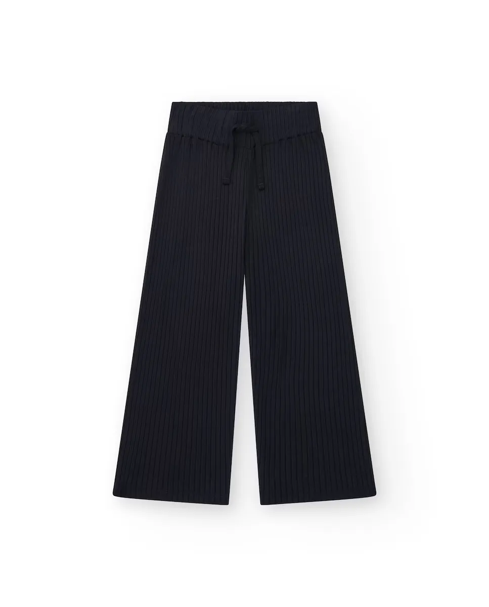 Брюки для девочек в рубчик с эластичным поясом и шнурком Tuc tuc, темно-синий 
Брюки для девочек в рубчик с эластичным поясом и шнурком Tuc tuc, темно-синий