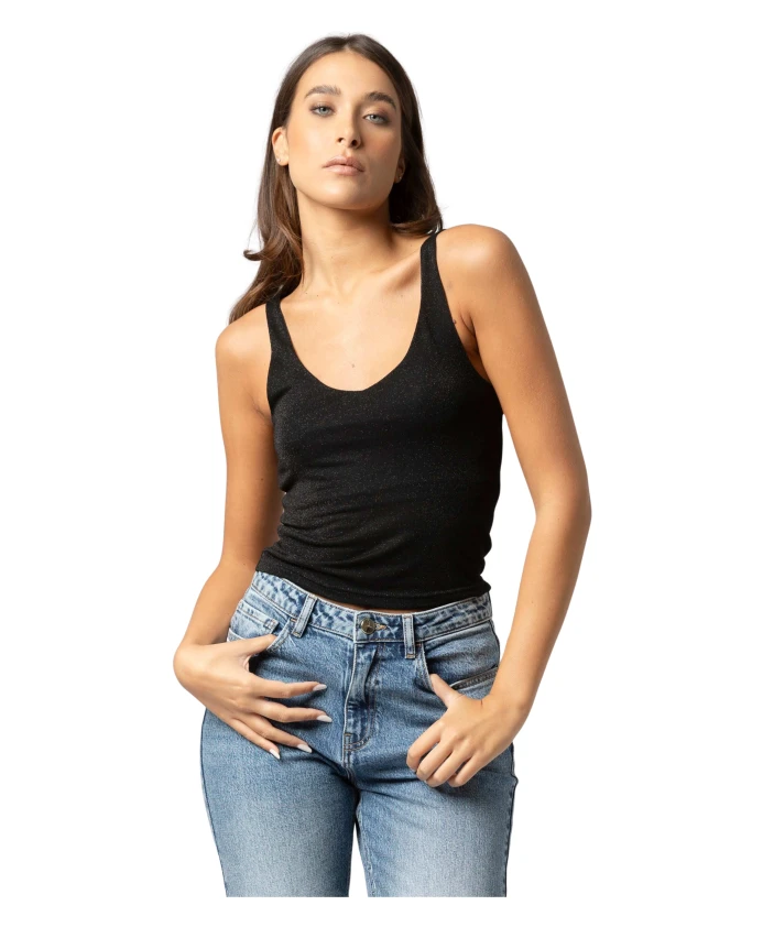 Классический топ с облегающими плечами Kocca, черный
Классический топ с облегающими плечами Kocca, черный