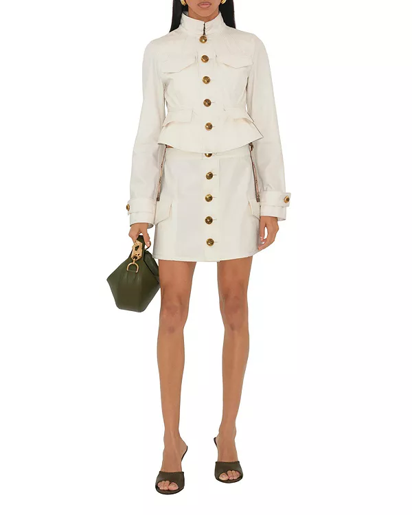 Укороченная хлопковая куртка Burberry, белый
Укороченная хлопковая куртка Burberry, белый