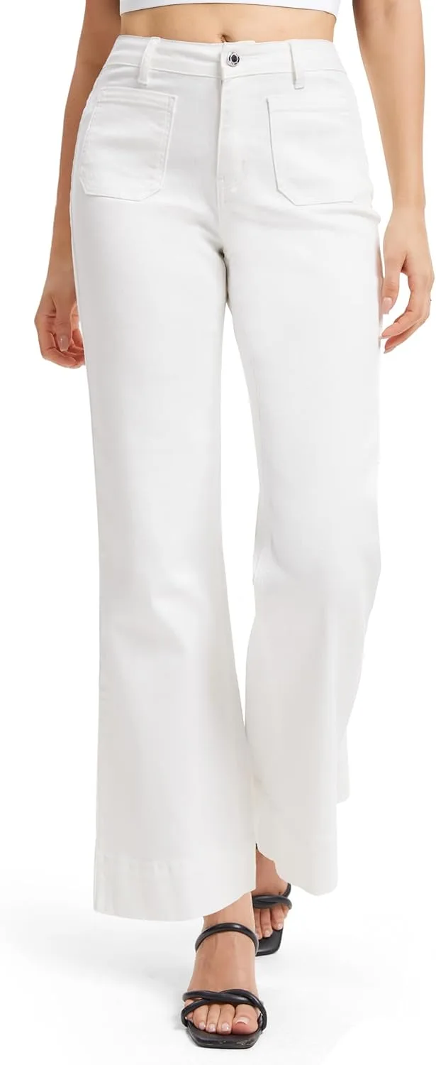 Tapata Women's 24/26 Petite Regular Wide Leg Jeans High Waisted Flare Stretchy Cropped Denim Pants Trendy Baggy Pockets
Tapata Women's 24/26 Petite Regular Wide Leg Jeans High Waisted Flare Stretchy Cropped Denim Pants Trendy Baggy Pockets