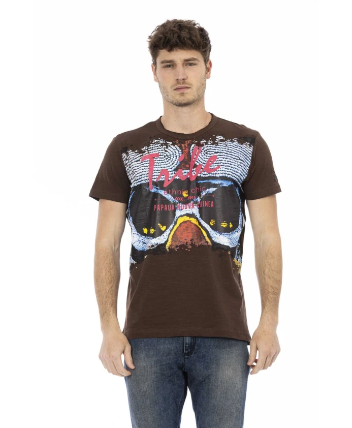 Повседневная футболка с круглым вырезом Trussardi, коричневый
Повседневная футболка с круглым вырезом Trussardi, коричневый