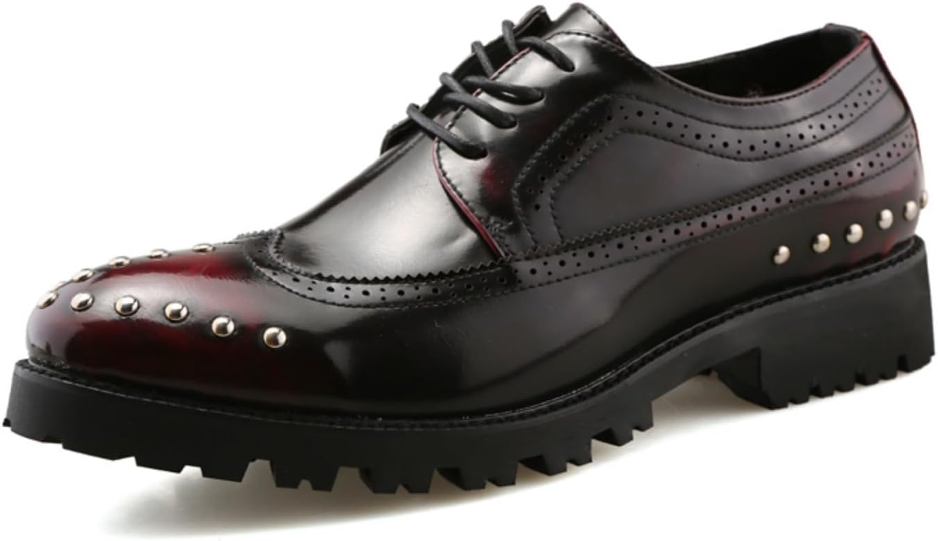 Мужские оксфорды с заклепками и брогированием: элегантные кожаные туфли на шнуровке с толстой противоскользящей резиновой подошвой, для делового и повседневного стиля, а также для социальных мероприятий Kelibasi, черный/красный
Мужские оксфорды с заклепками и брогированием: элегантные кожаные туфли на шнуровке с толстой противоскользящей резиновой подошвой, для делового и повседневного стиля, а также для социальных мероприятий Kelibasi, черный/красный