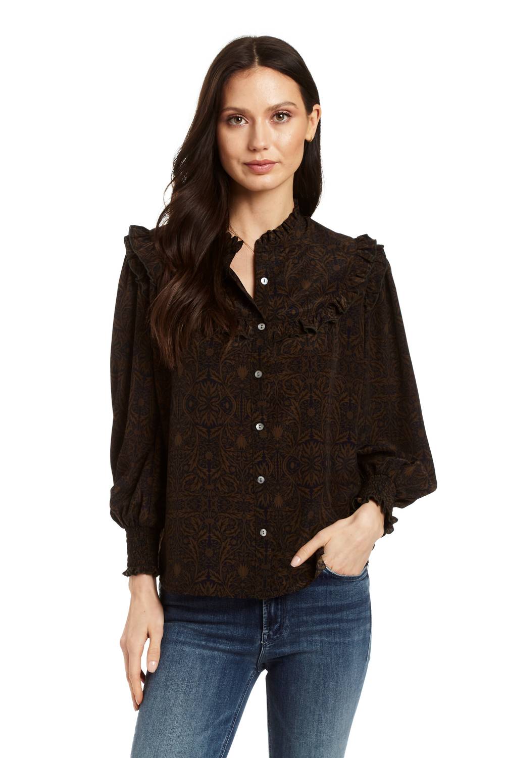 Блуза с оборками Dawn темно-синего цвета DREW
Блуза с оборками Dawn темно-синего цвета DREW