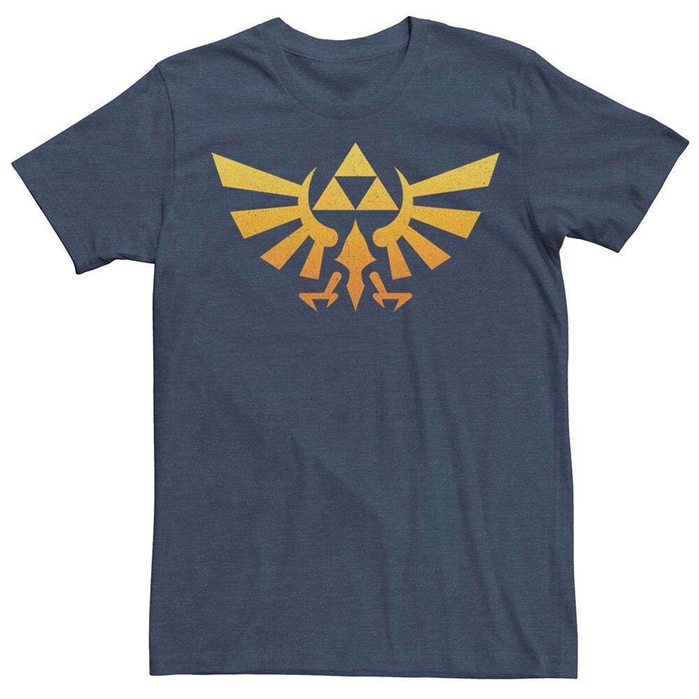 Мужская футболка с градиентом и короткими рукавами Nintendo Legend Of Zelda Triforce Triforce Licensed Character, цвет Navy Heather 
Мужская футболка с градиентом и короткими рукавами Nintendo Legend Of Zelda Triforce Triforce Licensed Character, цвет Navy Heather