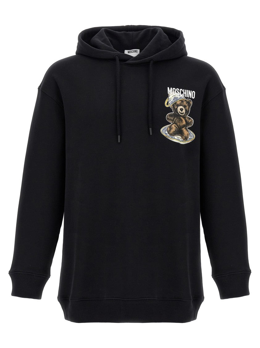 Оверсайз худи из органического хлопка Moschino, черный 
Оверсайз худи из органического хлопка Moschino, черный