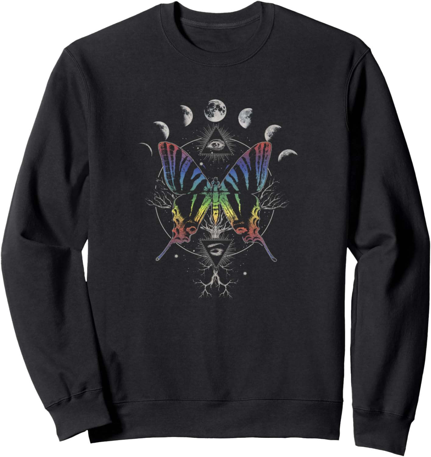 Толстовка с изображением лунного цикла, радуги и бабочки в круге Trendy Apparel, черный
Толстовка с изображением лунного цикла, радуги и бабочки в круге Trendy Apparel, черный