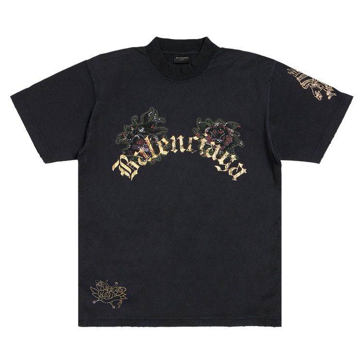 Футболка Balenciaga Tacky Tattoo T-Shirt, Washed Black 
Футболка Balenciaga Tacky Tattoo T-Shirt, Washed Black
