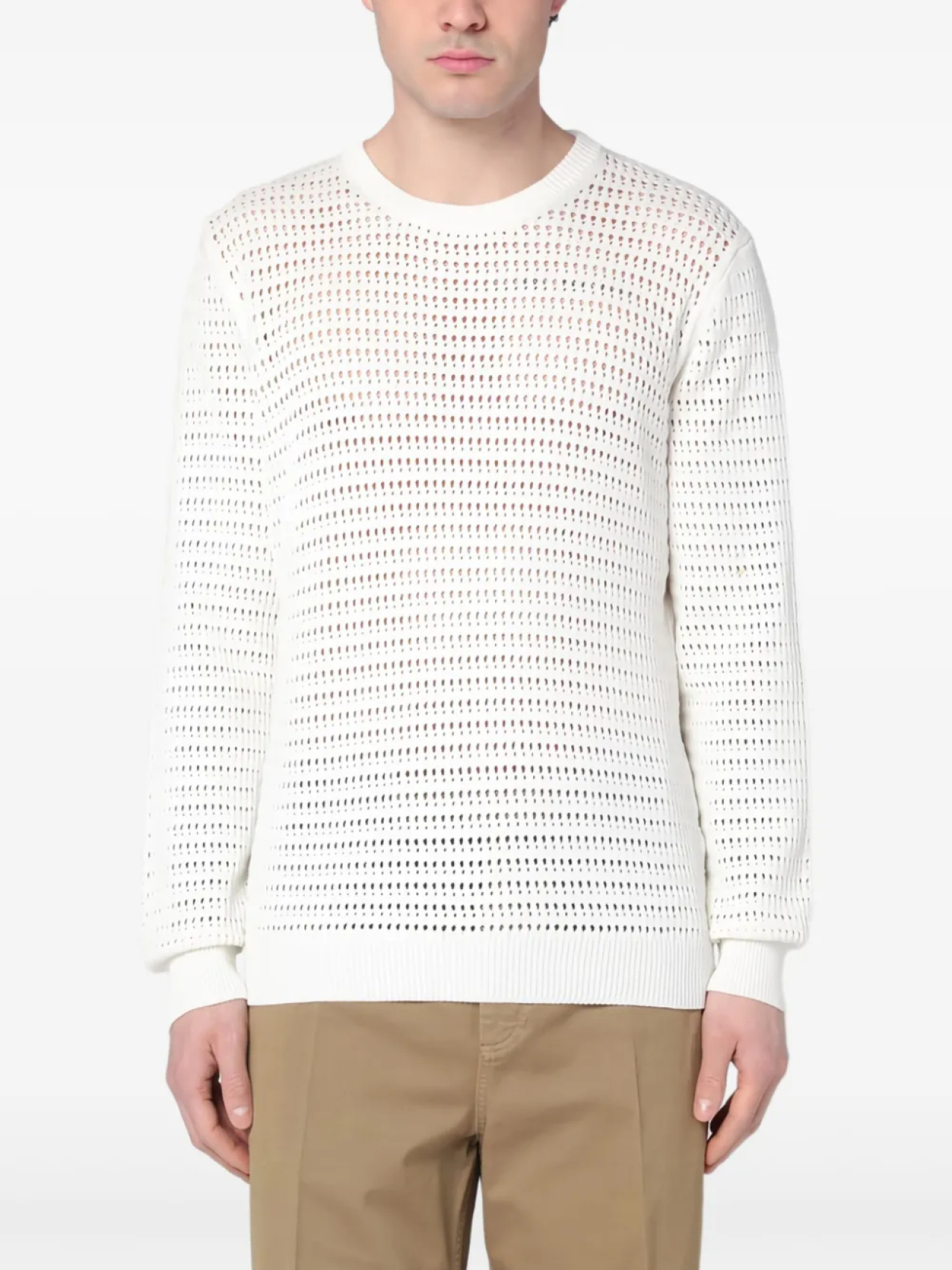 Перфорированный джемпер Roberto Collina, белый
Перфорированный джемпер Roberto Collina, белый