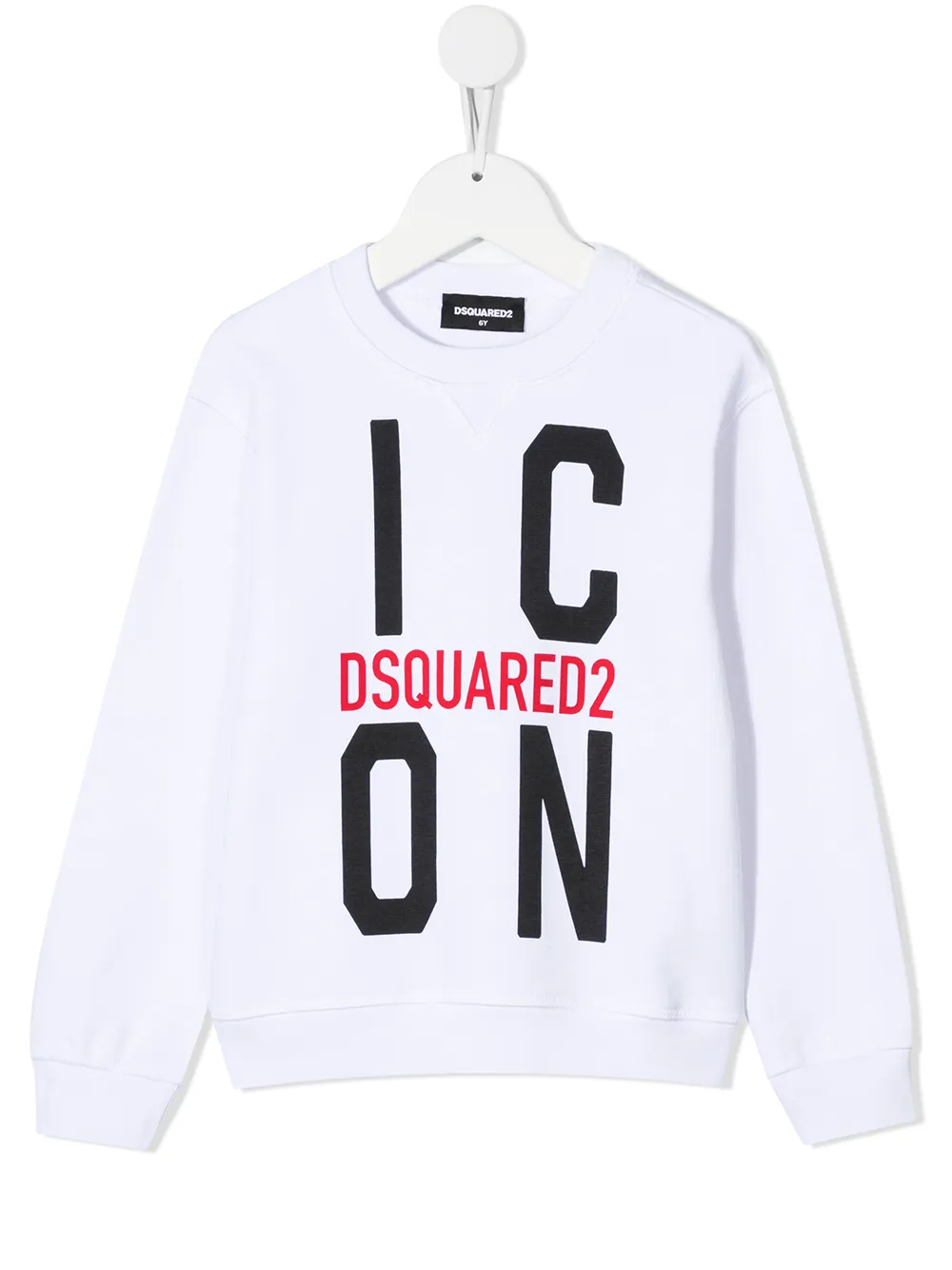 Толстовка с принтом Icon DSQUARED2 KIDS, белый 
Толстовка с принтом Icon DSQUARED2 KIDS, белый