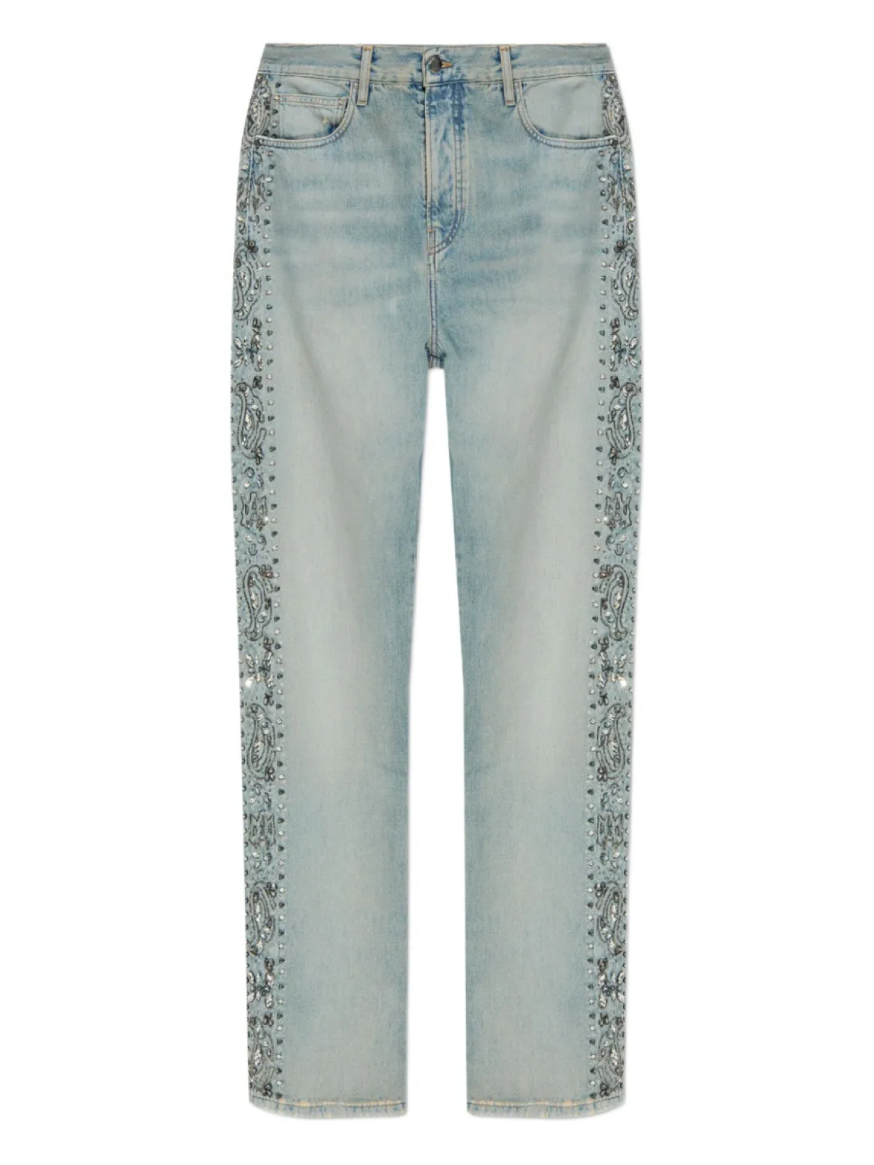 Джинсы AMIRI, украшенные кристаллами, синий
Джинсы AMIRI, украшенные кристаллами, синий